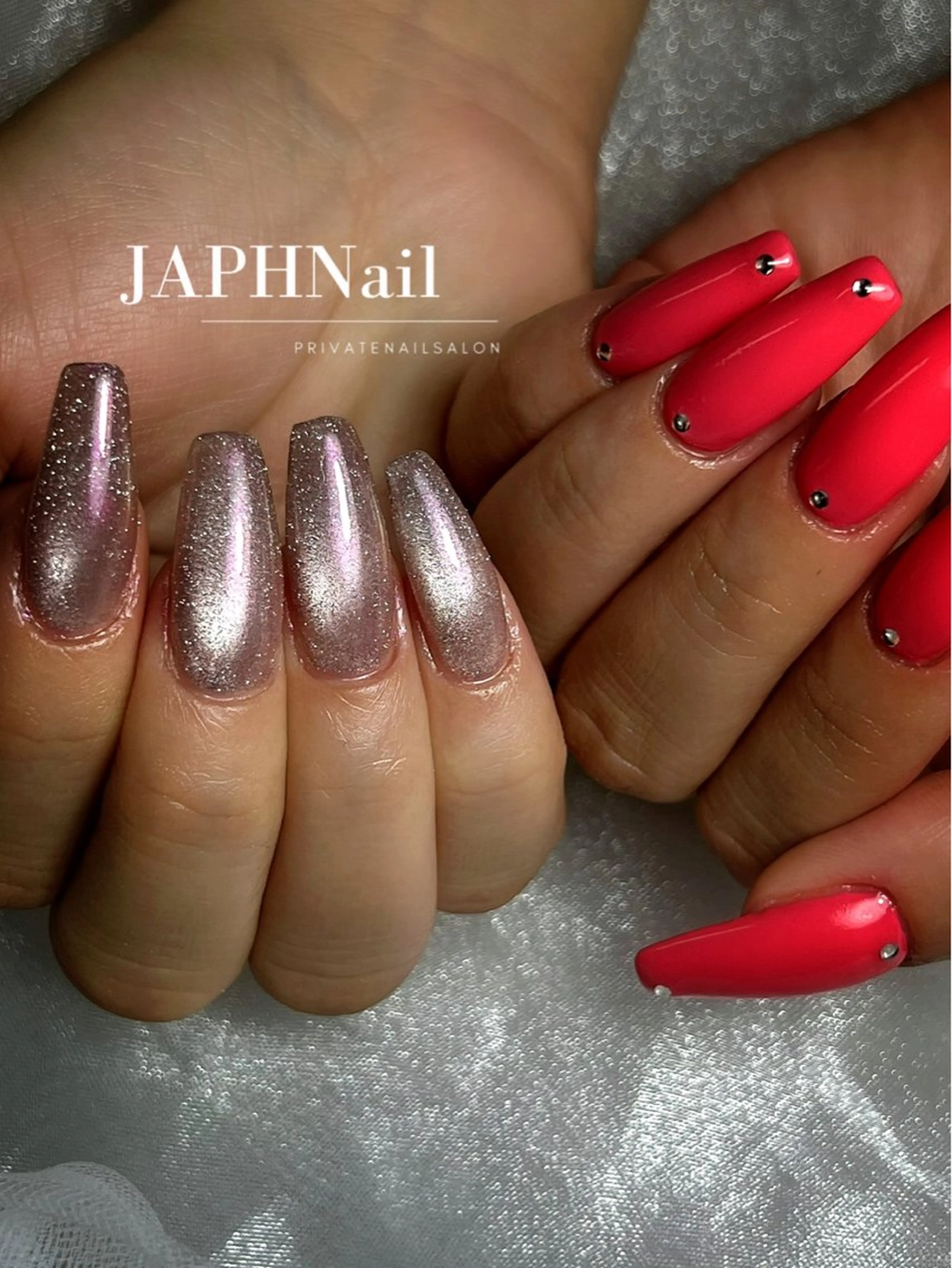 ネイル フラッシュネイル フレンチネイル ロングネイル マグネットネイル 持ち込み NailSalon /JAPHのネイルデザイン