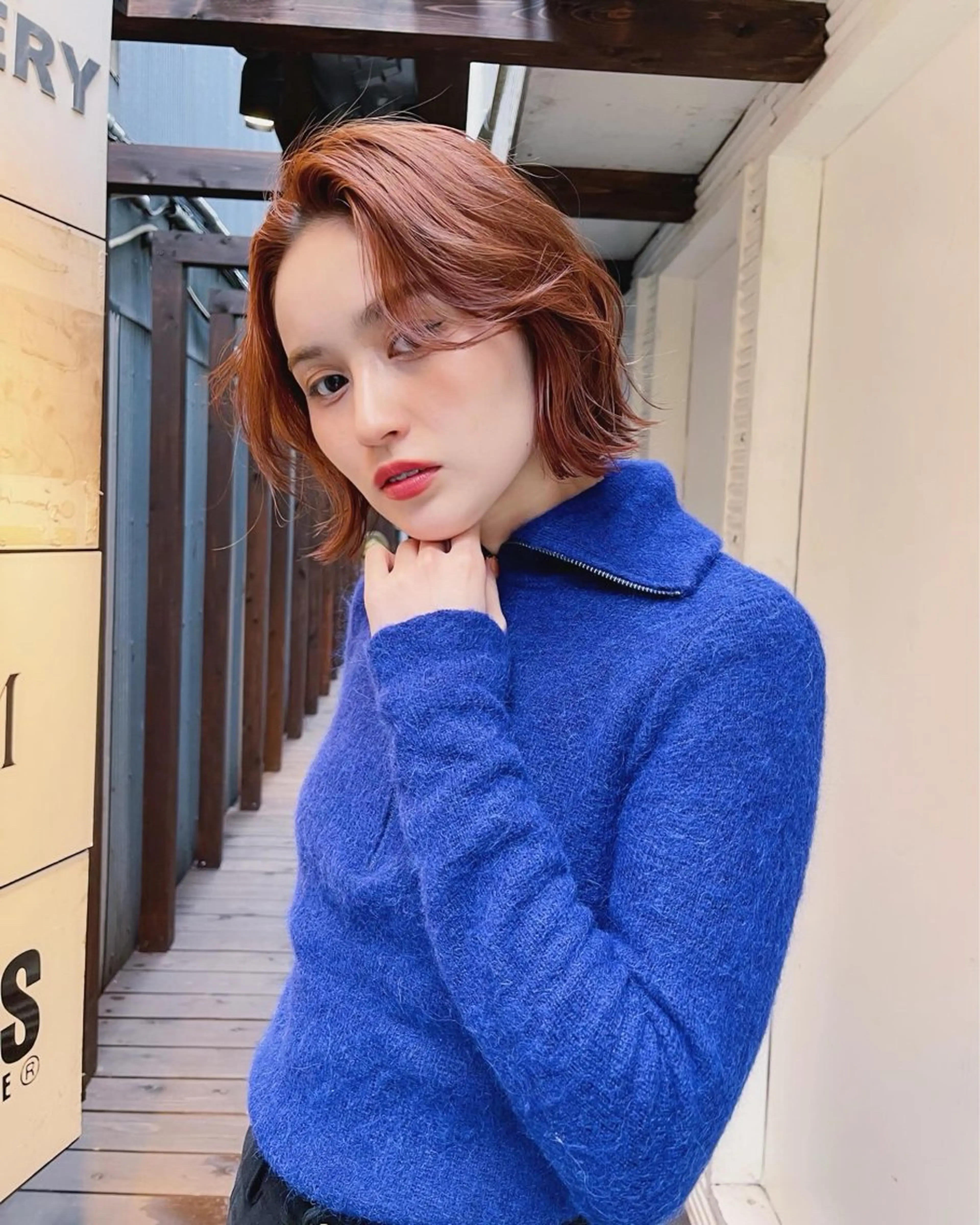 ミディアム カラー ベージュカラー ブリーチ ダブルカラー ブリーチなしカラー オレンジ ヘアカラー トリートメント AiM 大名のヘアスタイル