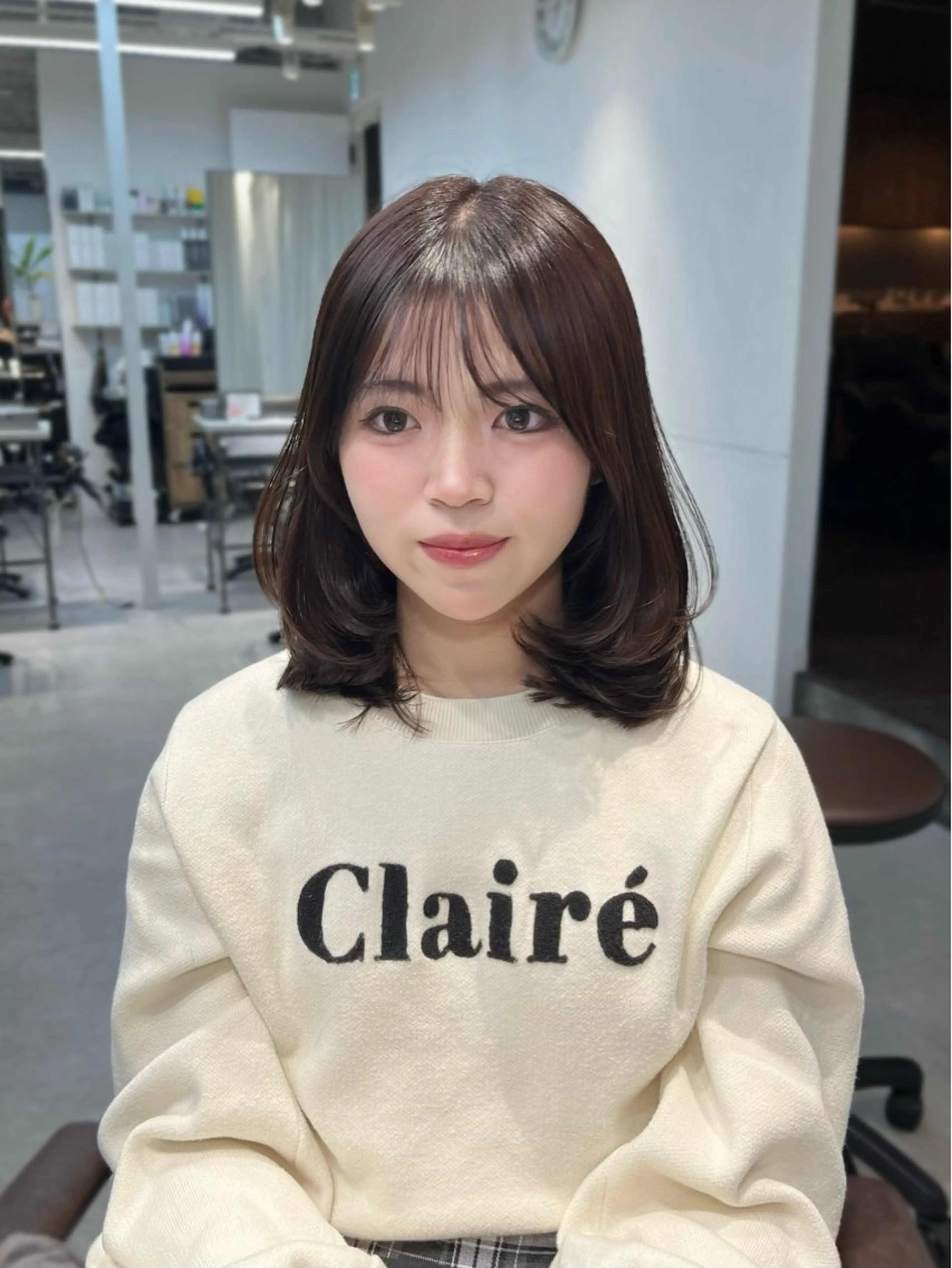 カラー ヘアアレンジ ブラウンカラー カット ヘアカラー 似合わせ顔まわり カット💛森尾真由美のヘアスタイル