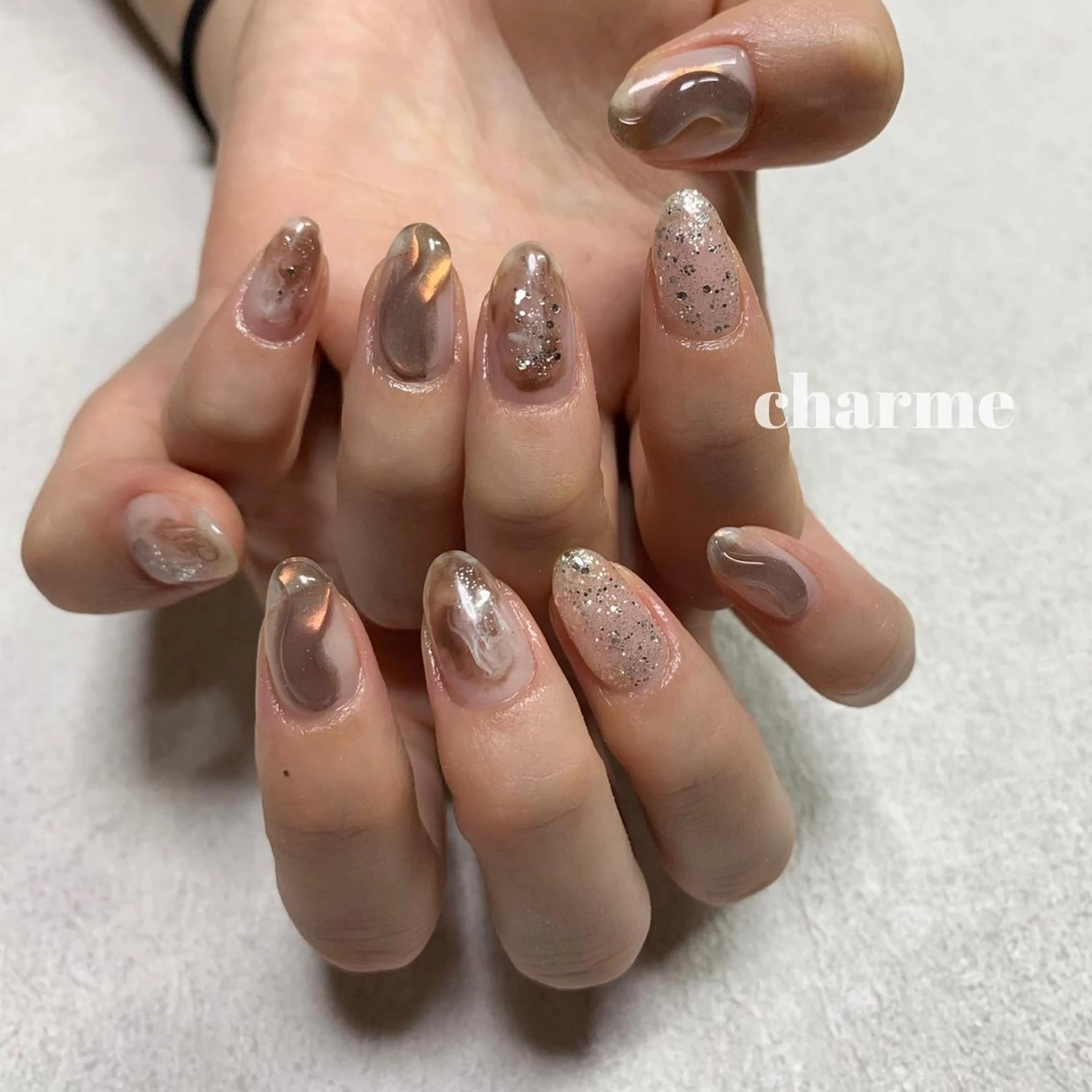 ネイル ニュアンスネイル ぷっくりネイル charme所属・. SHIORIのネイルデザイン