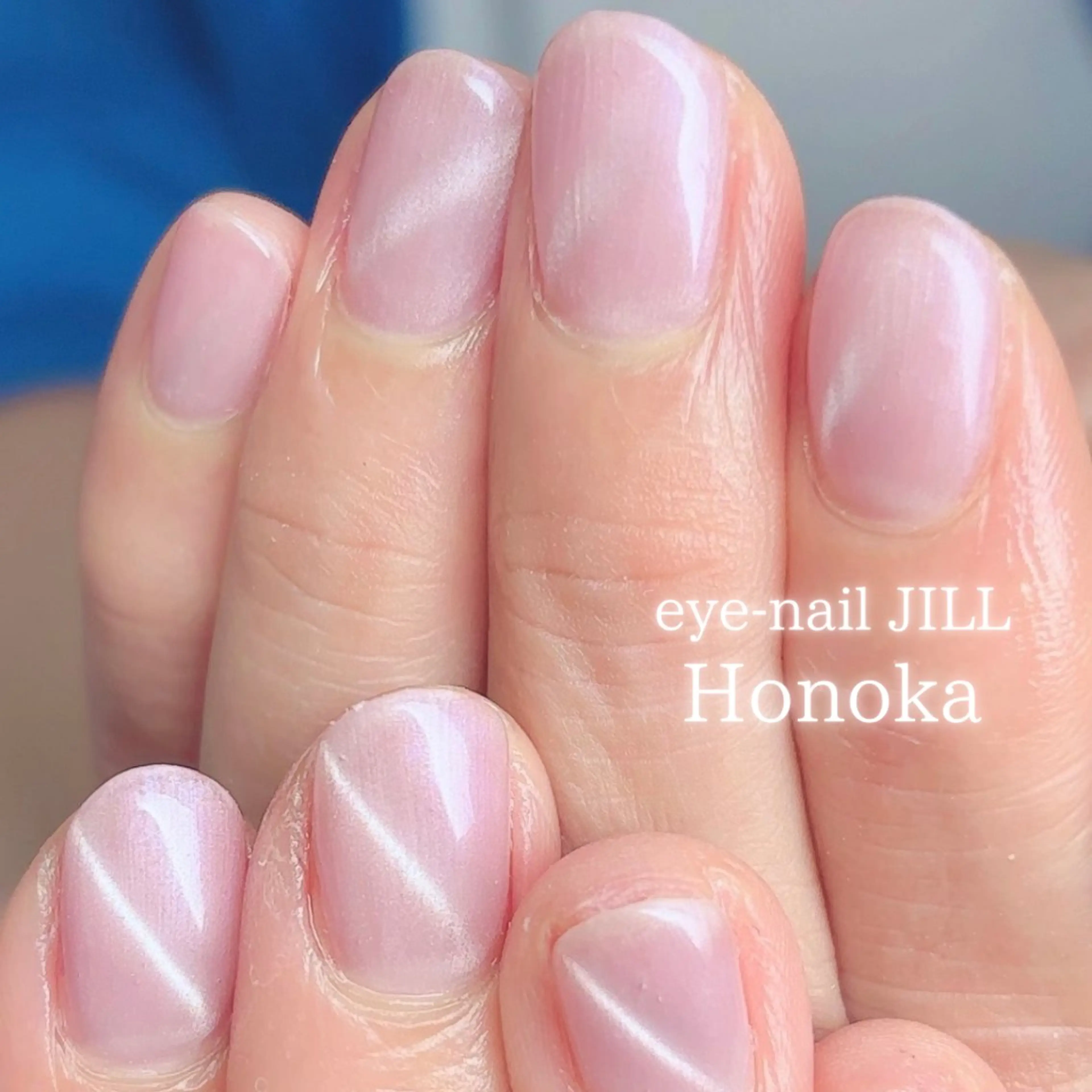 ネイル マグネットネイル ピンク シンプルネイル ハンドネイル JILL Honokaのネイルデザイン
