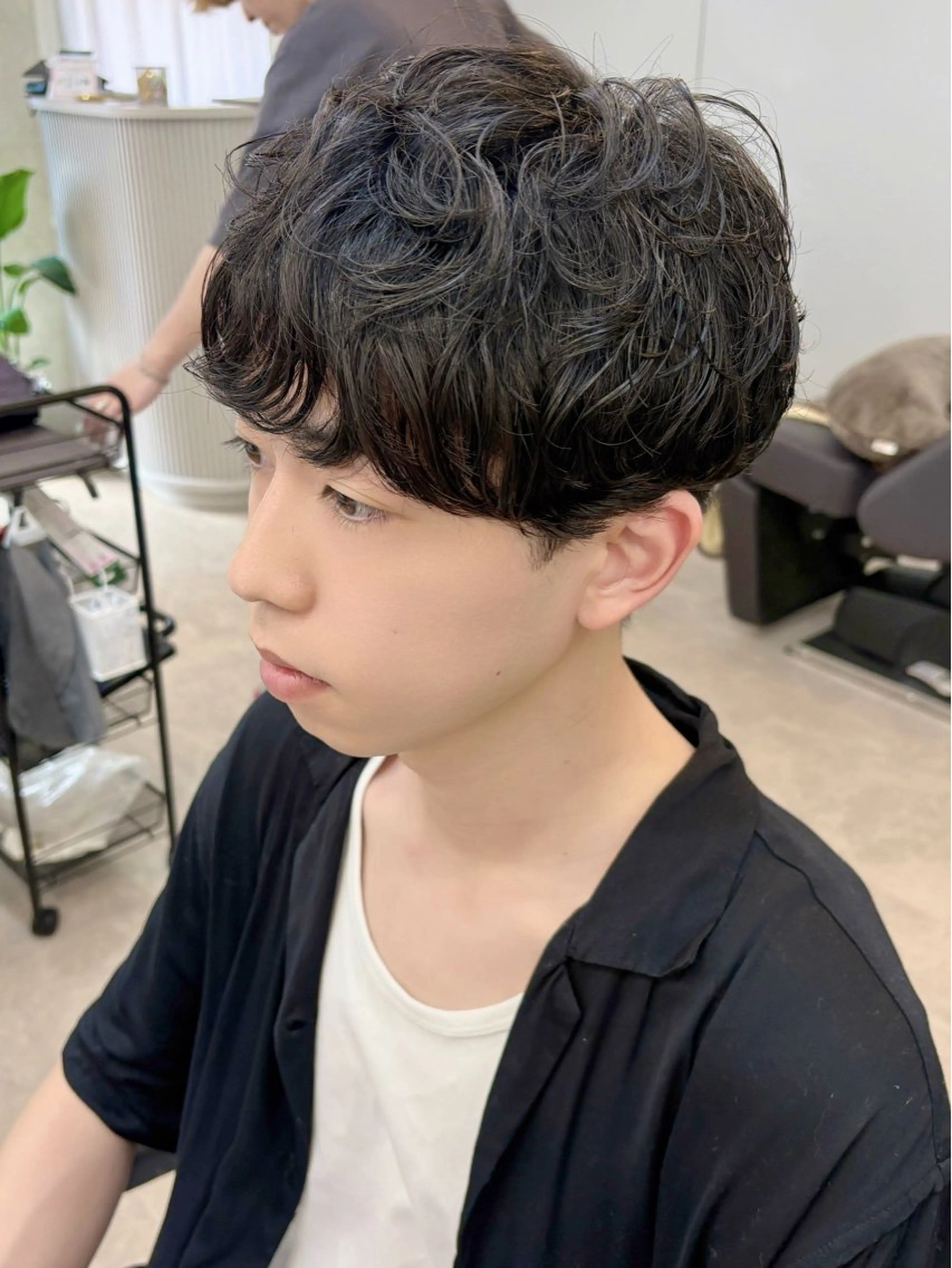 パーマ メンズ カット パーマ 🧸韓国ヘア/メンズ KURUMI🤍のヘアスタイル