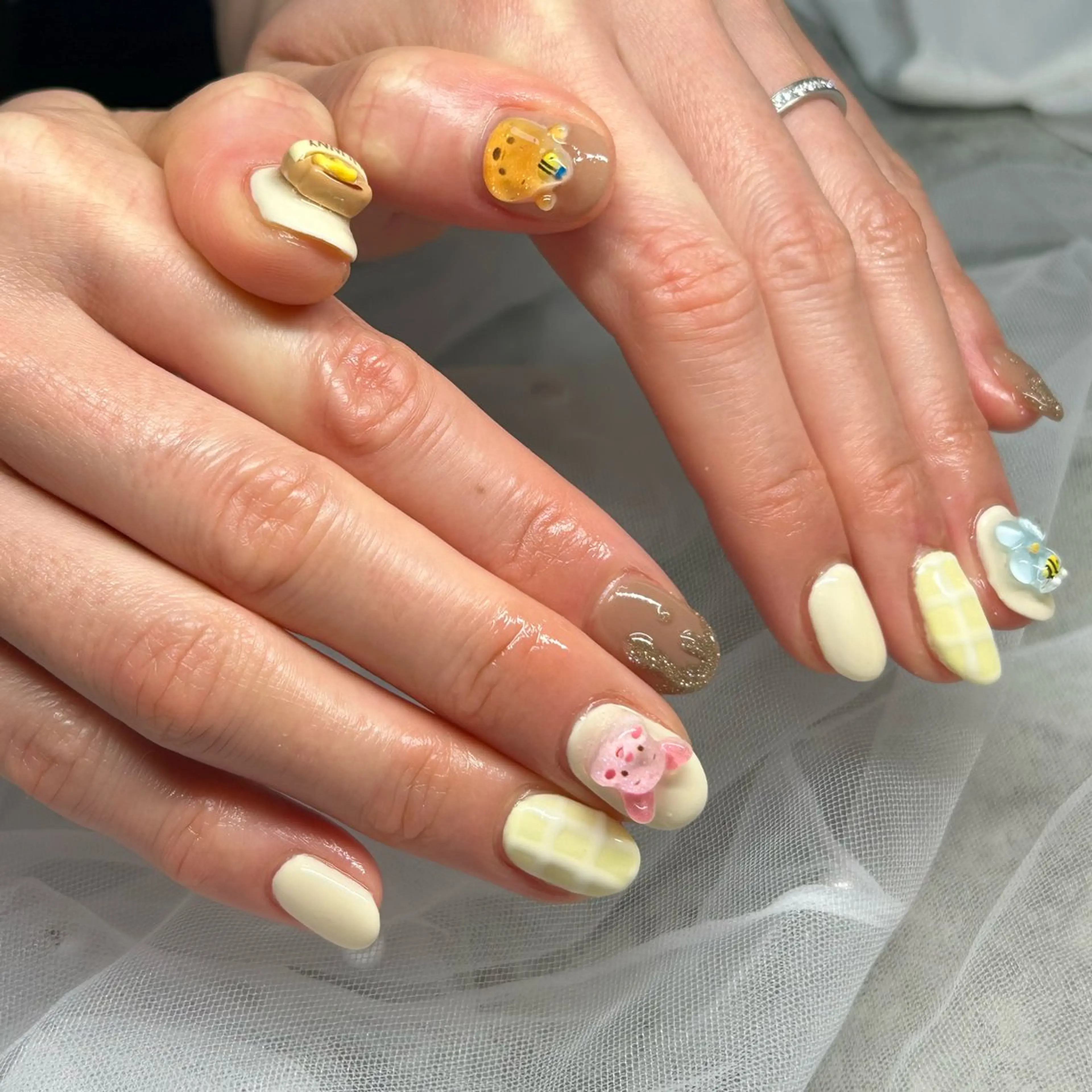 ネイル アートネイル 春ネイル ハンドネイル ten nail salon　かえでのネイルデザイン