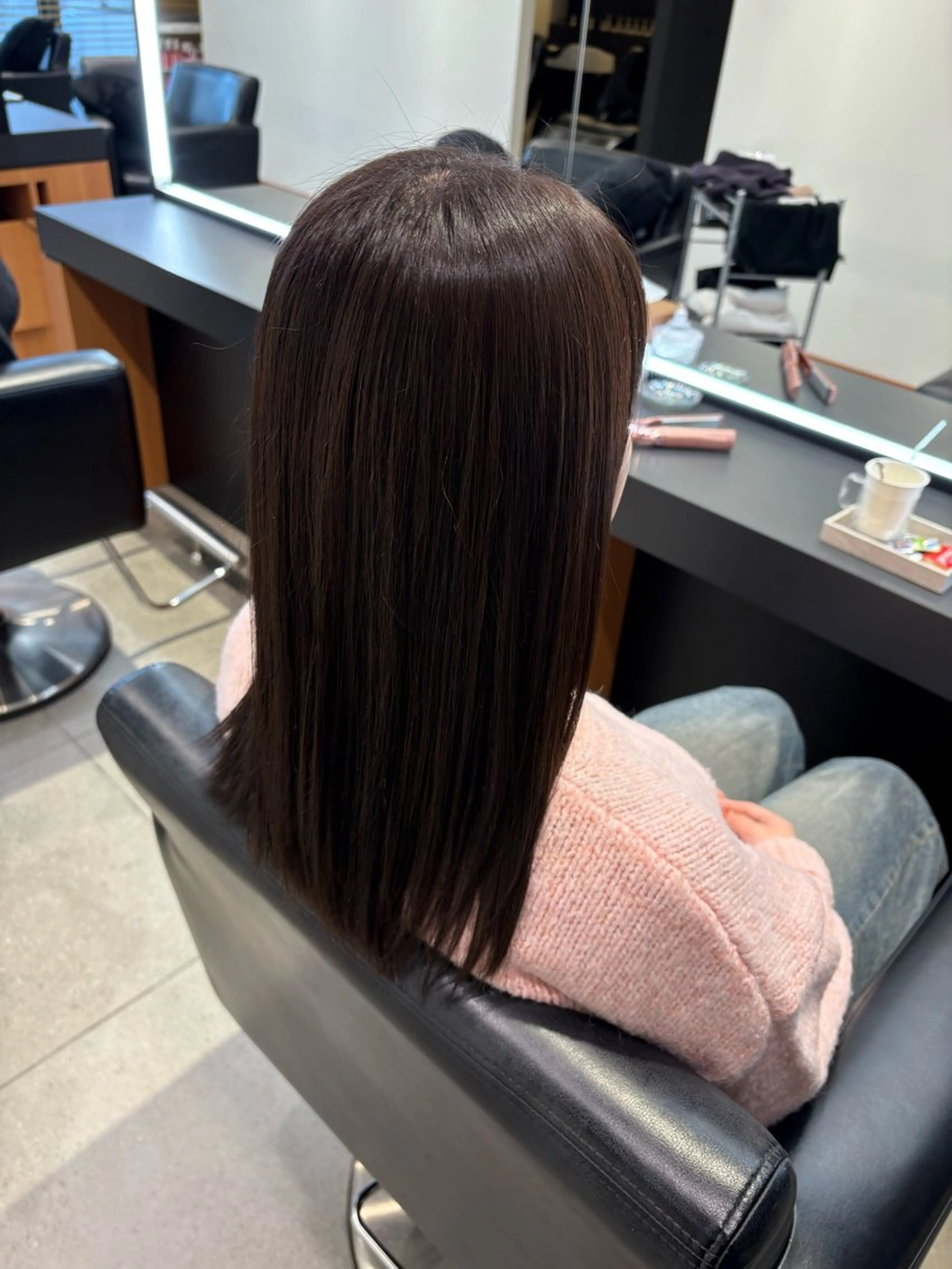ロング カラー アッシュ アッシュブラウン ブラウンカラー ヘアカラー トリートメント ERII (ému） 伏見/カット無料のヘアスタイル
