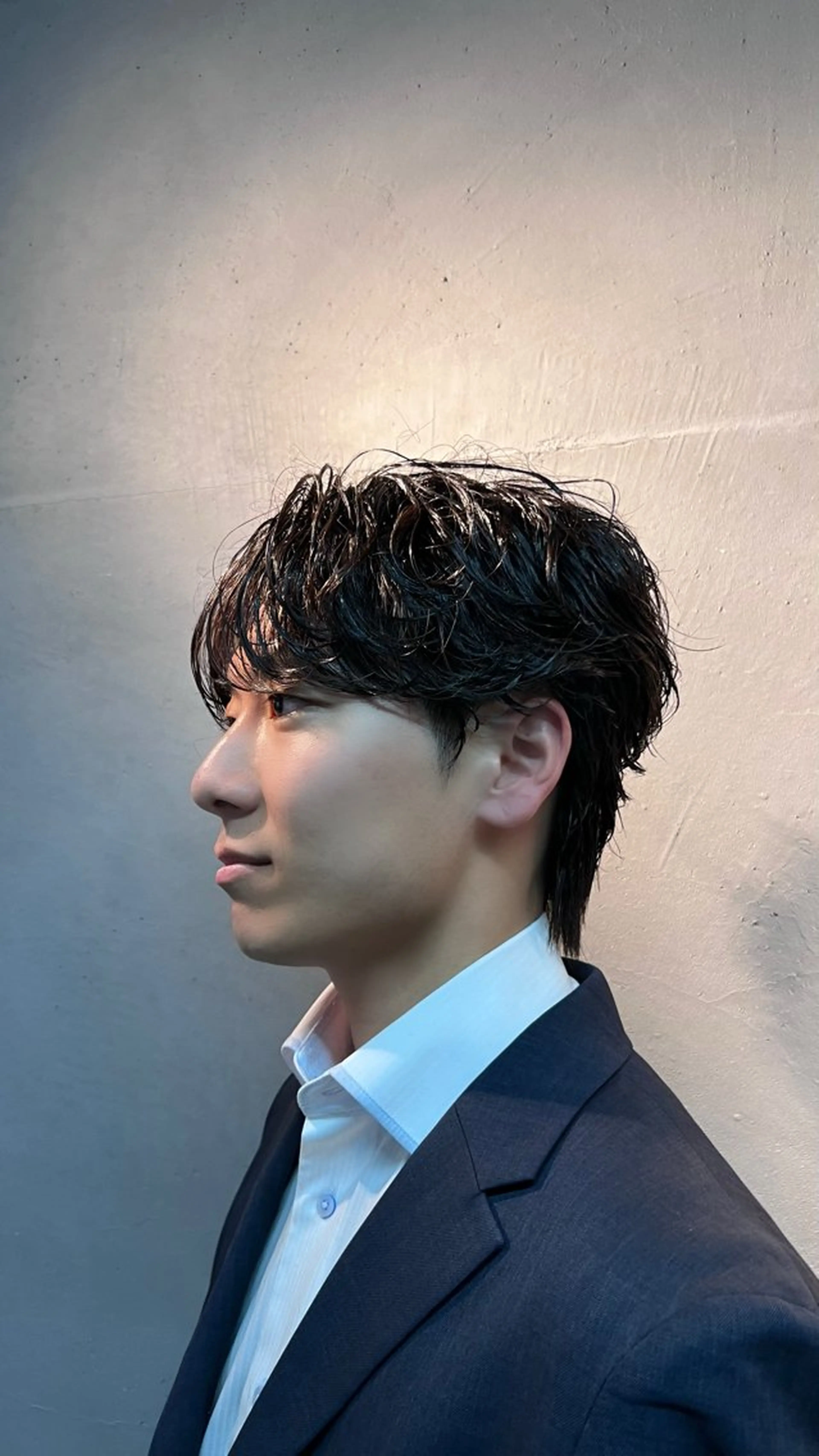 ショート パーマ メンズ センターパート Alo所属・💥メンズパーマ /表参道/モント💥のヘアスタイル