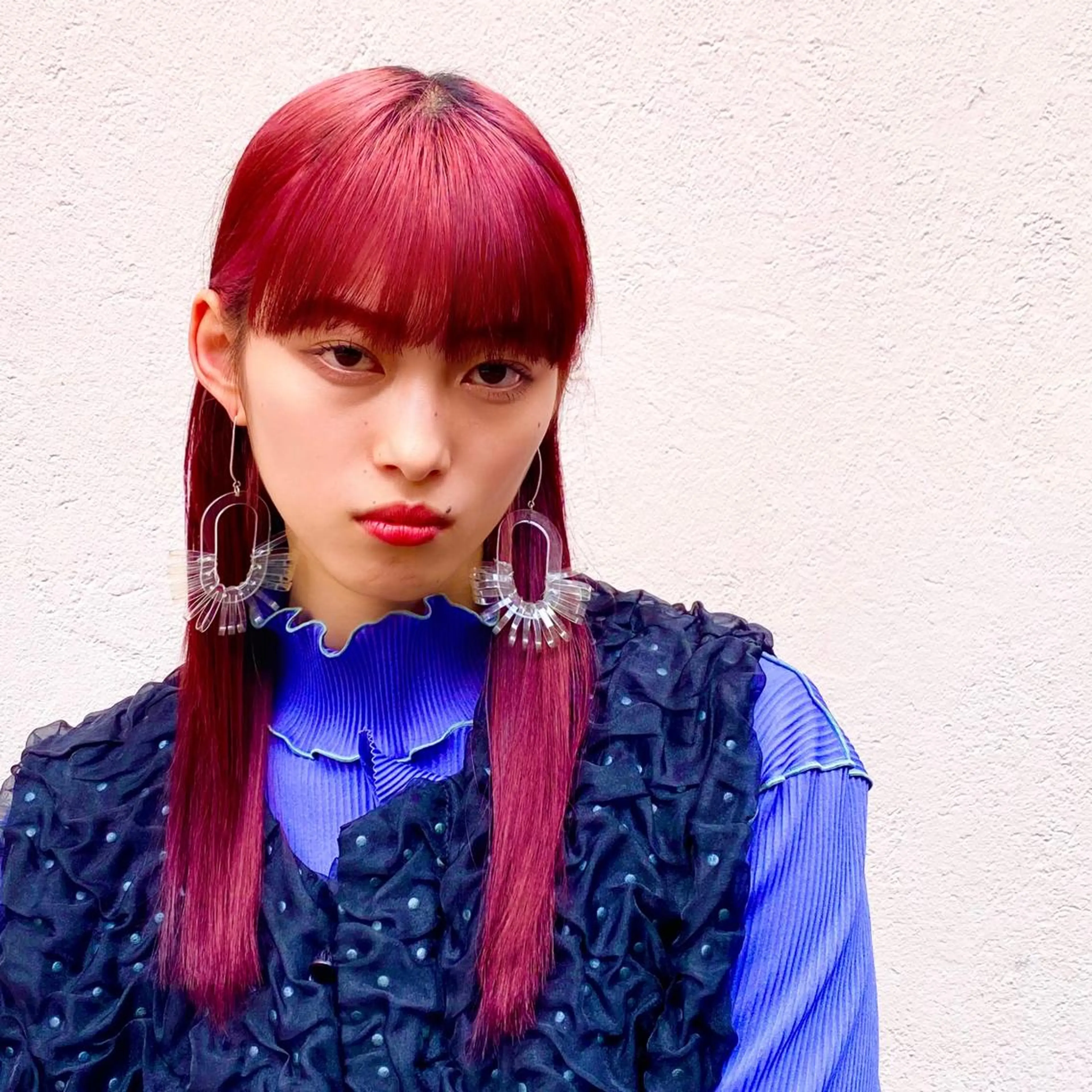 セミロング カラー レッドカラー 髪質改善 トリートメント ワイドバング 酸熱トリートメント ヘアカラー ✨髪質改善職人✨ デザインカラー/若林のヘアスタイル