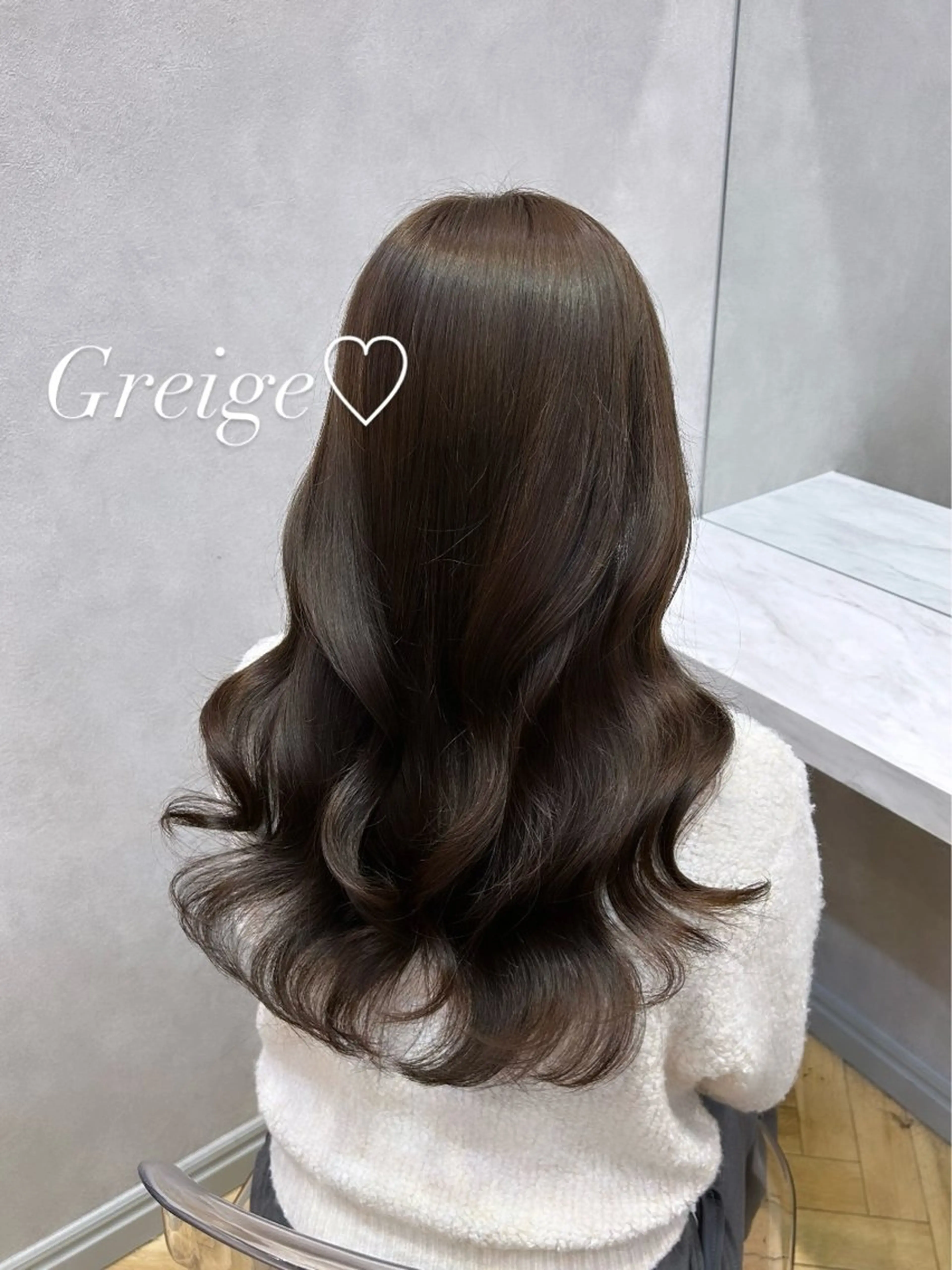 ロング カラー ヘアアレンジ グレージュ レイヤーカット 🩷韓国ヘア/レイヤ ー🩷Maikaのヘアスタイル