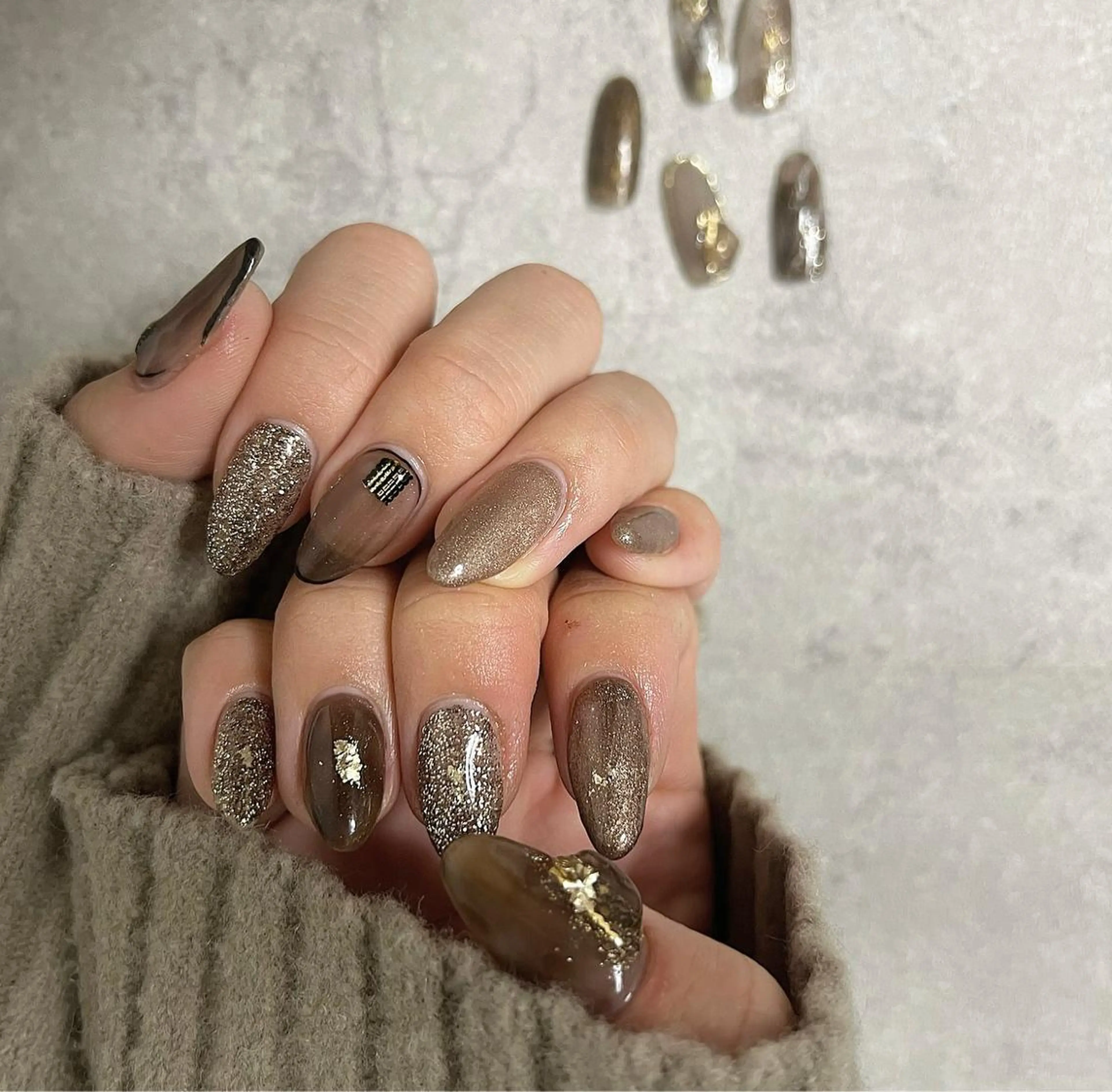 ネイル ブラウン emu nailのネイルデザイン