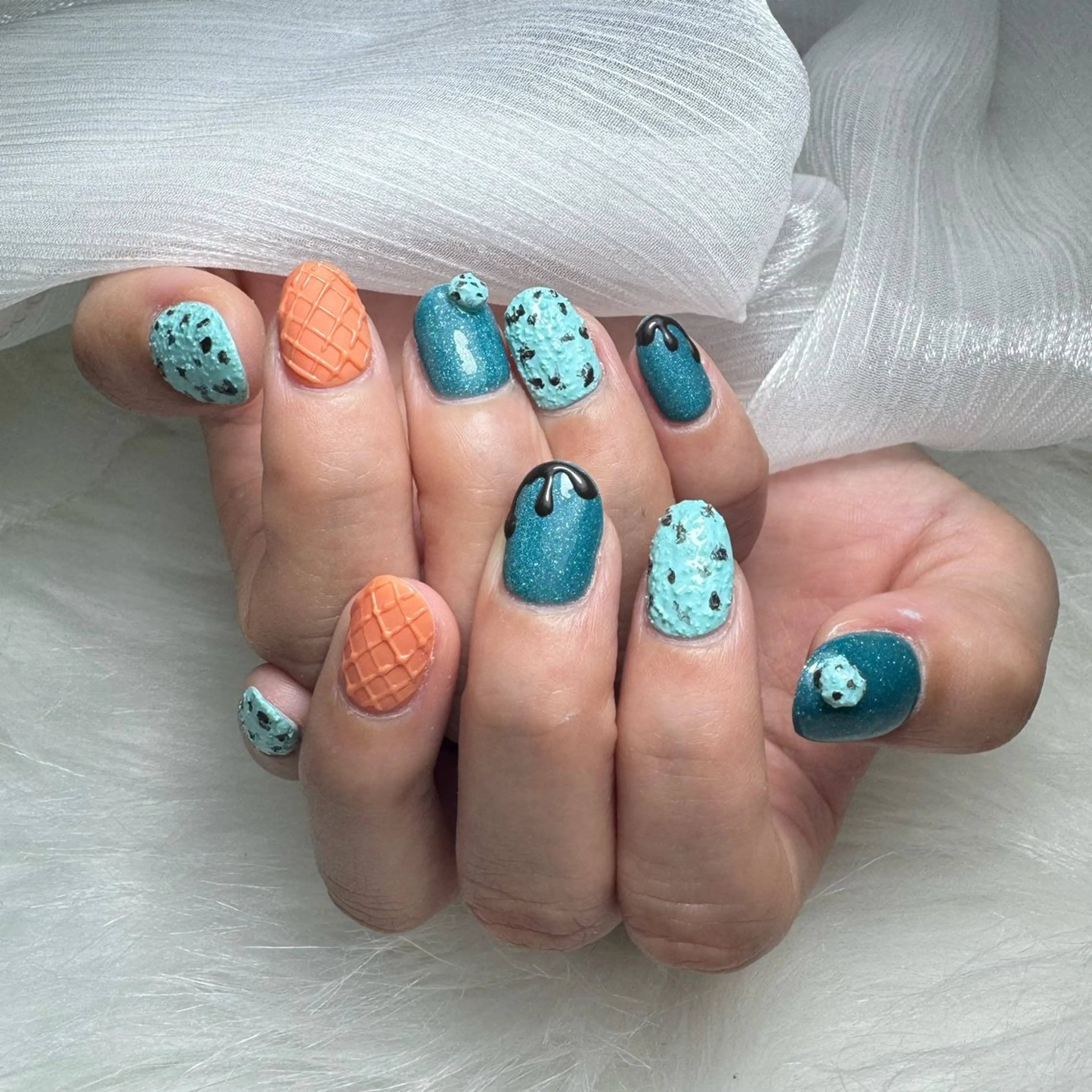 ネイル チークネイル クリアネイル ガーリー キラキラネイル 韓国ネイル ハンドネイル NailPrincess所属・princess スカルプ専門店のネイルデザイン