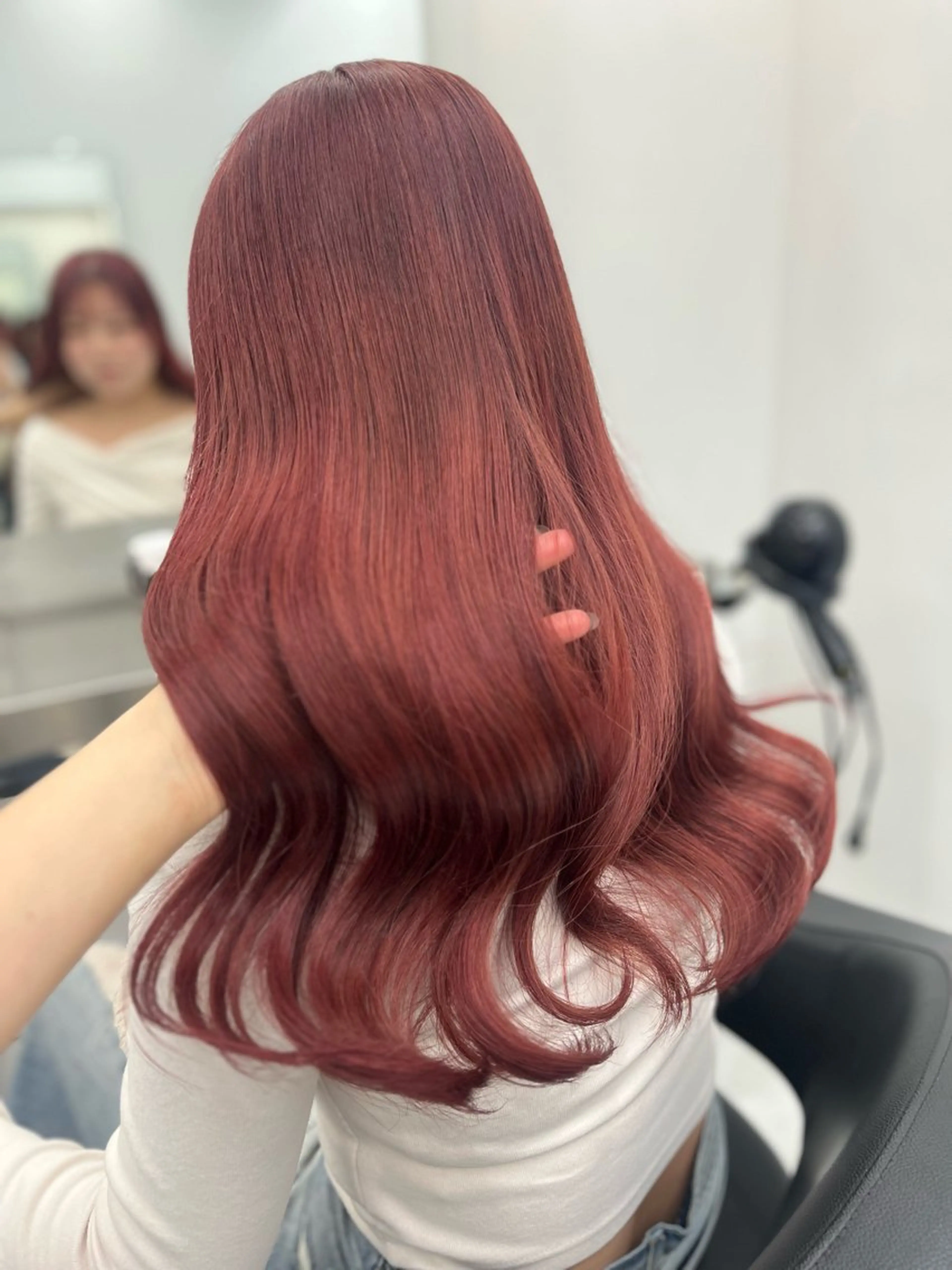 ロング ヘアカラー トリートメント ヘッドスパ ヘアセット 💗韓国暖色ヘア NO.1💗🪽のヘアスタイル