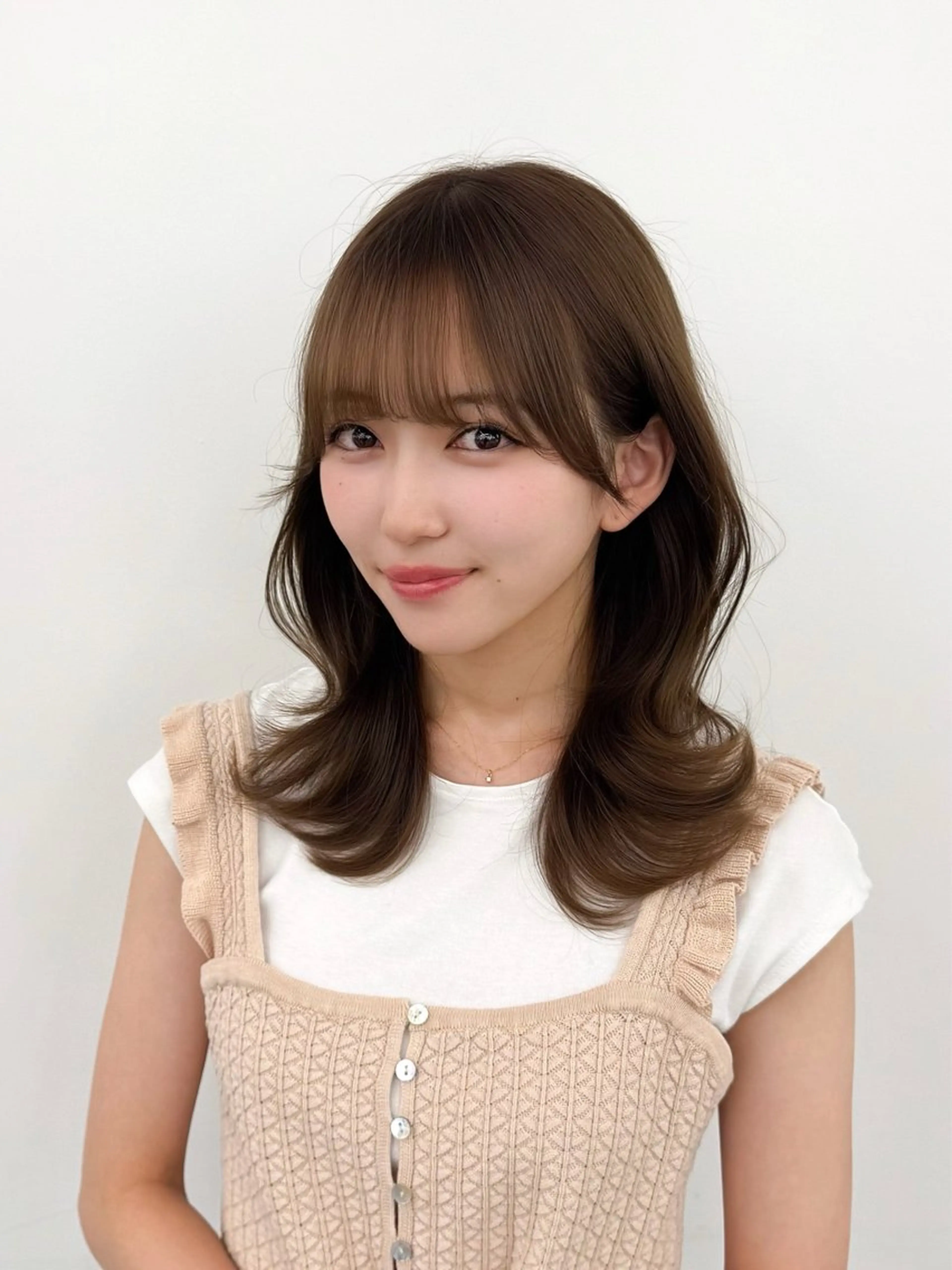 ミディアム カラー ヘアアレンジ カット ヘアカラー トリートメント 最小顔周り レイヤー特化/こうきのヘアスタイル