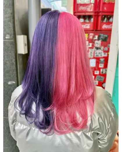 ヘアスタイル・髪型カタログ「紫ピンクなキャンディツートンカラー