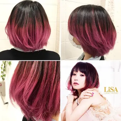 LiSA風ローズピンクグラデーション｜