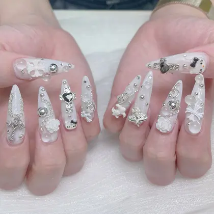 ネイルチップ バラ売り まとめ売り クリアネイルチップ 地雷系ネイル y2k ネイルチップ 地雷ネイル メンヘラ 病み(現品のみ) - r&k.papillon