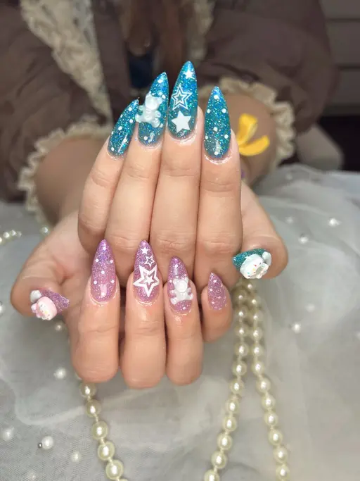 10本チップ長さ出し💅+(ワンカラーorラメ🌻2色までok)+パーツ無制限付け放題