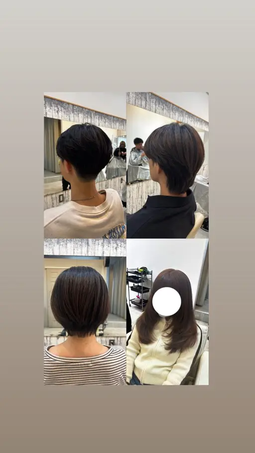 【カット】スタイリストデビューチェックモデル（メンズ:刈り上げ、襟足ありスタイル    レディース:ショート、レイヤー）