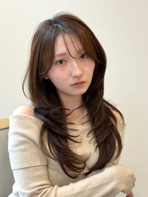 🏅人気No.1🏅仕上がり高評価💫 カット+ワンカラー ✨レイヤーカット✨韓国風ヘア✨
