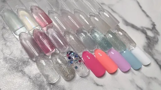 💅ジェルネイル💅【オフなし・ワンカラー・ラメグラデーション】
