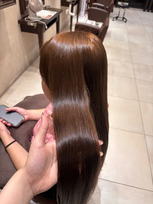 【カラーモデル募集中!】髪質改善カラー+潤いトリートメント 髪質改善カラー/髪質改善トリートメント/ミルクティーベージュ