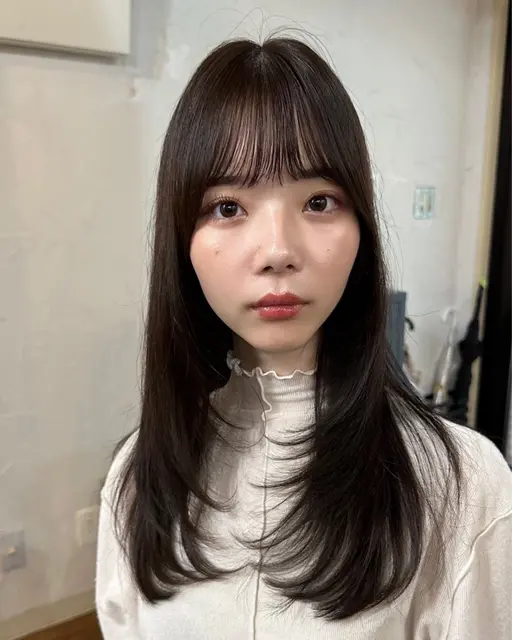 韓国風レイヤーカット+プレックスプレミアムカラー+ケアトリートメント+指圧肩マッサージ+アイロン仕上げ無料レイヤー寒暖色