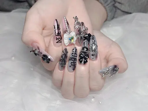 チップ長さだし💕150分持ち込みデザインパーツつけ放題💎¥13980