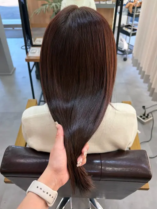 【✨鏡のような淡艶カラー✨】髪質改善カラー+トリートメント/透明感カラー/暖色