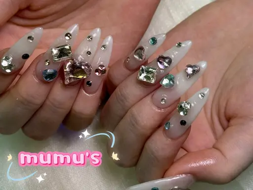 チップ長さだしパーツつけ放題✨ベース色ワンカラー✨ケア込み🙇♀️ゴテゴテ🉑