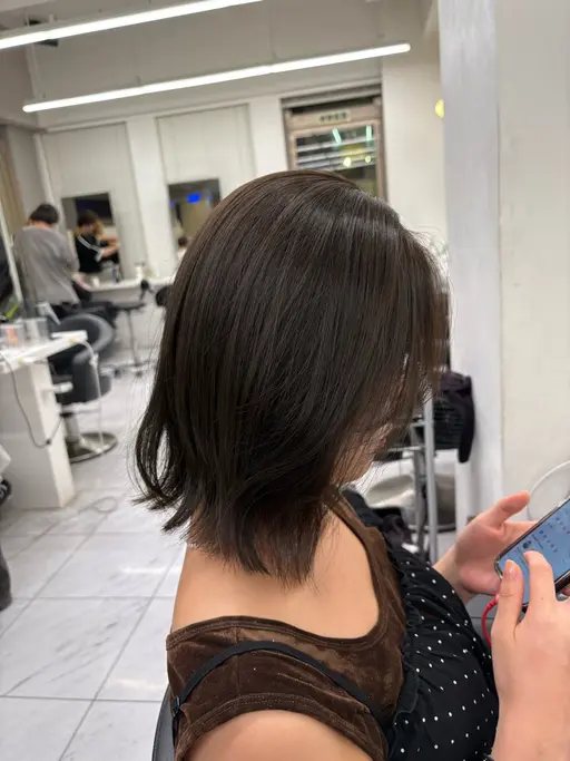 🥨オリーブブラウン🧋赤みを消した透明感カラー➕似合わせカット✂️オリジナルトリートメント🫧🧋🤎