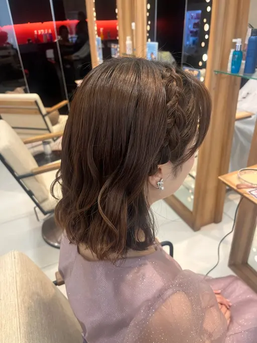 🌸お出かけ前に🌸髪質改善カラー+ヘアアレンジ