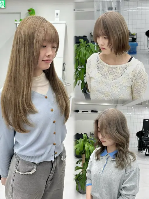 【６月限定クーポン🎀】ブリーチ＋前髪メンテナンスカット+全頭フルカラー＋トリートメント🪐🛰️