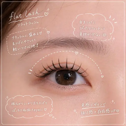 👑人気No.2|フラットラッシュ120本【LED変更+550円】