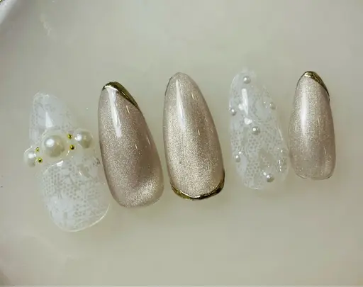 トレンド💅レース柄＆マグネットアート✨✨初回オフ込み！