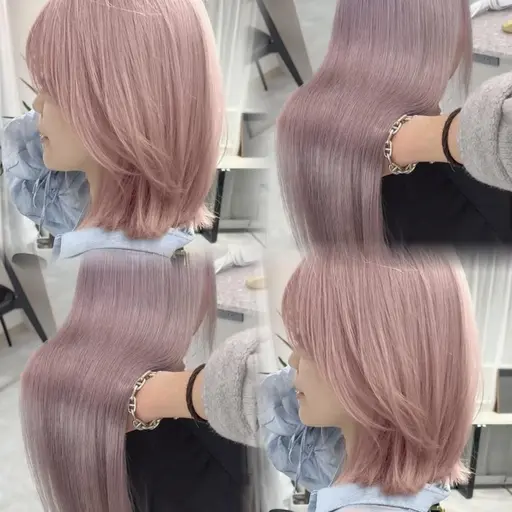 ⌇🎀♡8月ミニモ限定♡🎀⌇ ブリーチ➕カラー🤍¥13200➡️¥8800‼️(トリートメント付き)