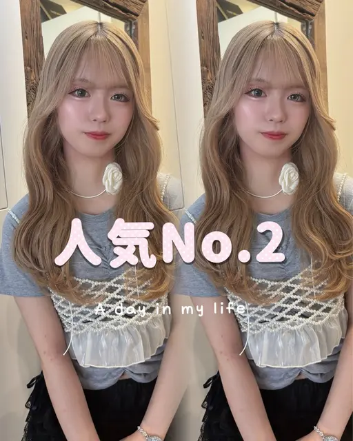 【人気No.2🥂💫】カット+ケアカラー+超音波3stepトリートメント💎🧜🏻‍♀️ 艶髪/レイヤー/韓国