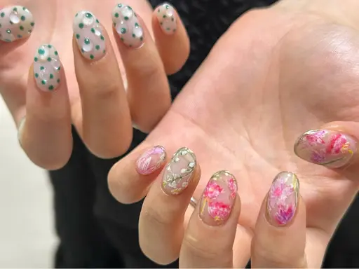 【モデル様限定】ニュアンスネイル◎もちこみコース＋ネイルチップ長さだし[長さだし/チップ長さだし/ニュアンスネイル]