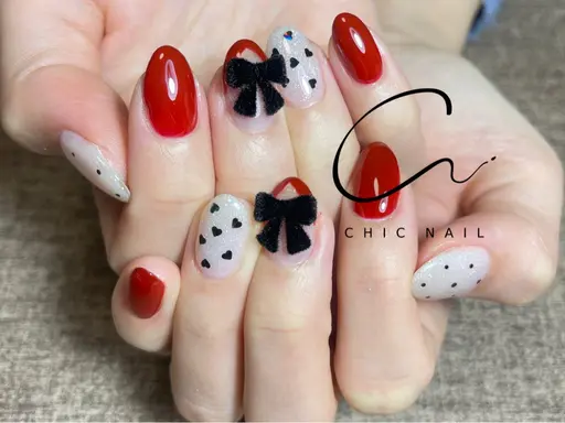 オフィス向け!★ シンプルアートデザイン ♪アート2本(定額)♪🎀オフ・お爪の形整え・甘皮のお手入れ（ドライケア）込み