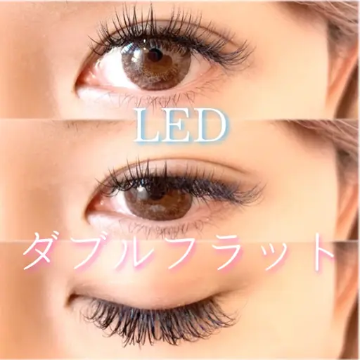 【オフあり】★ LEDダブルフラット 50束（100本) ¥2700【Jr.アイリスト】✨【駐車場完備】