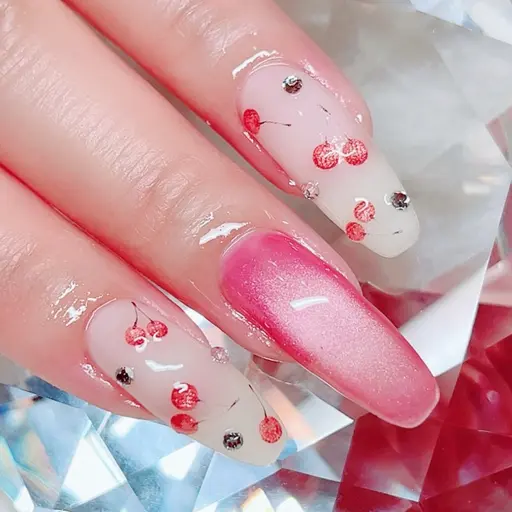 さくらんぼとマグネットネイル🍒チェリーネイル【リピーター様5700円】