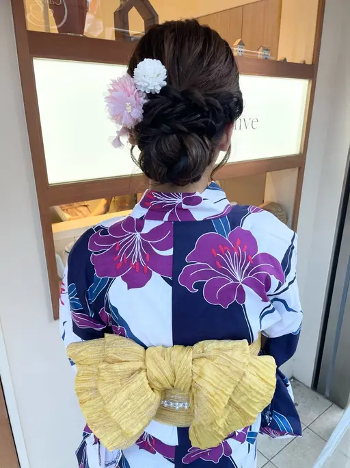 花火大会 浴衣着付け(帯選択可)+ヘアセット