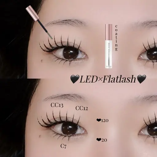 ナチュ盛り♡フラットラッシュ80本🩶Wコーティング付〈束感仕上げ〉🩶LED変更＋1000円🩶