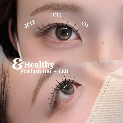 【🪽&healthy②】フラット100本 ×パーマ / 《再来様¥10550→¥8880☆》