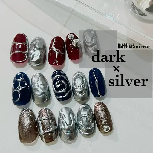 🔥個性派ミラーdesign🔥- silver×dark -(オフ有り)