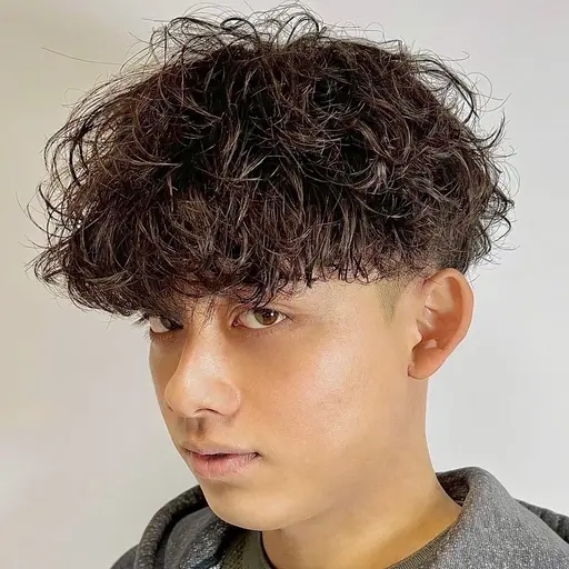 メンズカット+波巻きパーマ