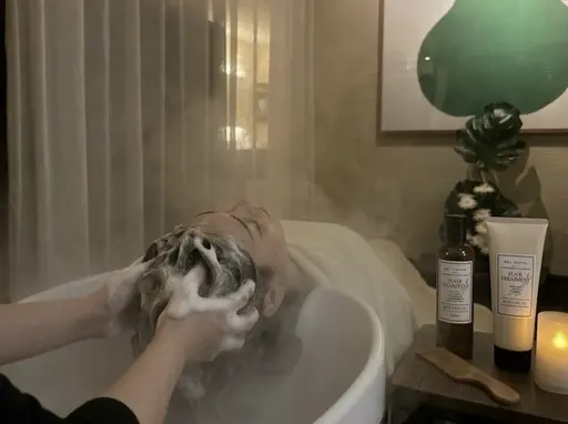 アロマ薫る蒸気浴︎ヘッドスパ︎︎🫧＋高濃度炭酸頭浸浴🚿