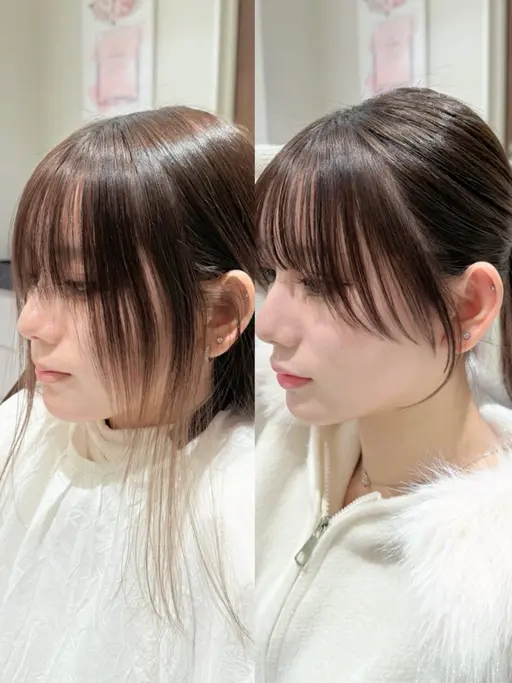 【割れない・結んで可愛い】顔まわりカット