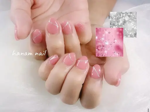 シンプルデザイン💙(オフなし)ジェルネイル🌿