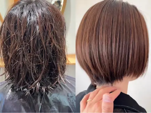✨朝まとまらないショートのお悩み解決 ✂️ショートカット+髪質改善縮毛矯正➕最高級髪質改善トリートメント