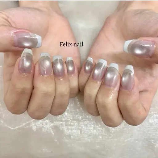 オフ有・オフ無OK✨【モデル募集】マグネットベースフレンチ💅※フレンチ練習のためお爪の長さが残せる方
