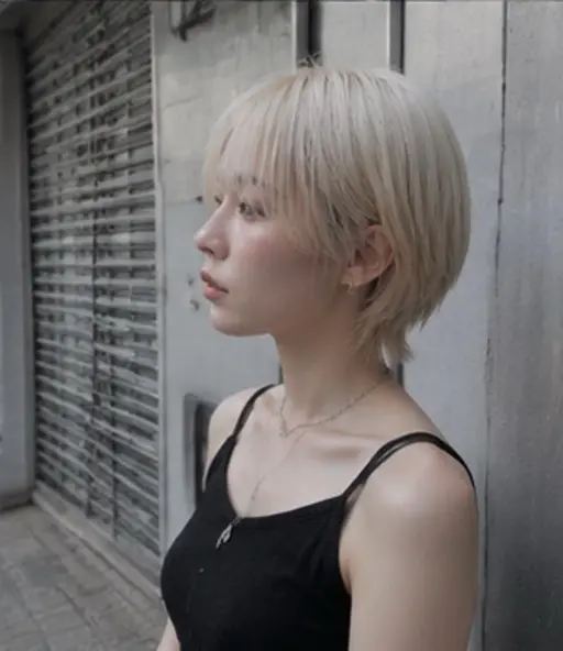 【⛓️エッジの効いたハイトーン⛓️】【⛓️ショート限定⛓️】カット＋ケアブリーチ＋カラー＋3STEP髪質再生TR