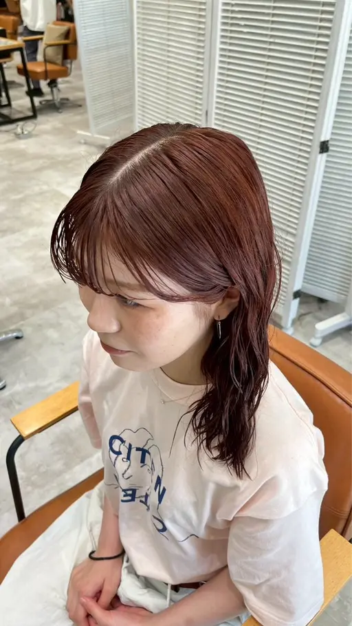 艶感カラー＋前髪カット✂️＋marbb体験付き